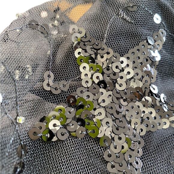 Holiday Black tule dress with sequin stars, back zipper, - Picture 15 of 15